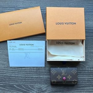 LOUIS VUITTON MONOGRAM MULTICLES 6 KEY HOLDER FUCHSIA - w Receipt/Box + DUSTBAG